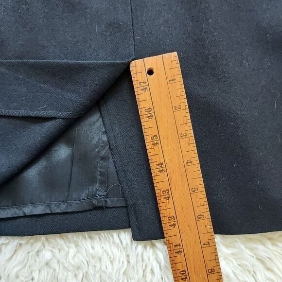 Vintage Isaac Hazan Women's Size 6 Wool Pencil Skirt Classic Straight Black - Picture 4 of 6